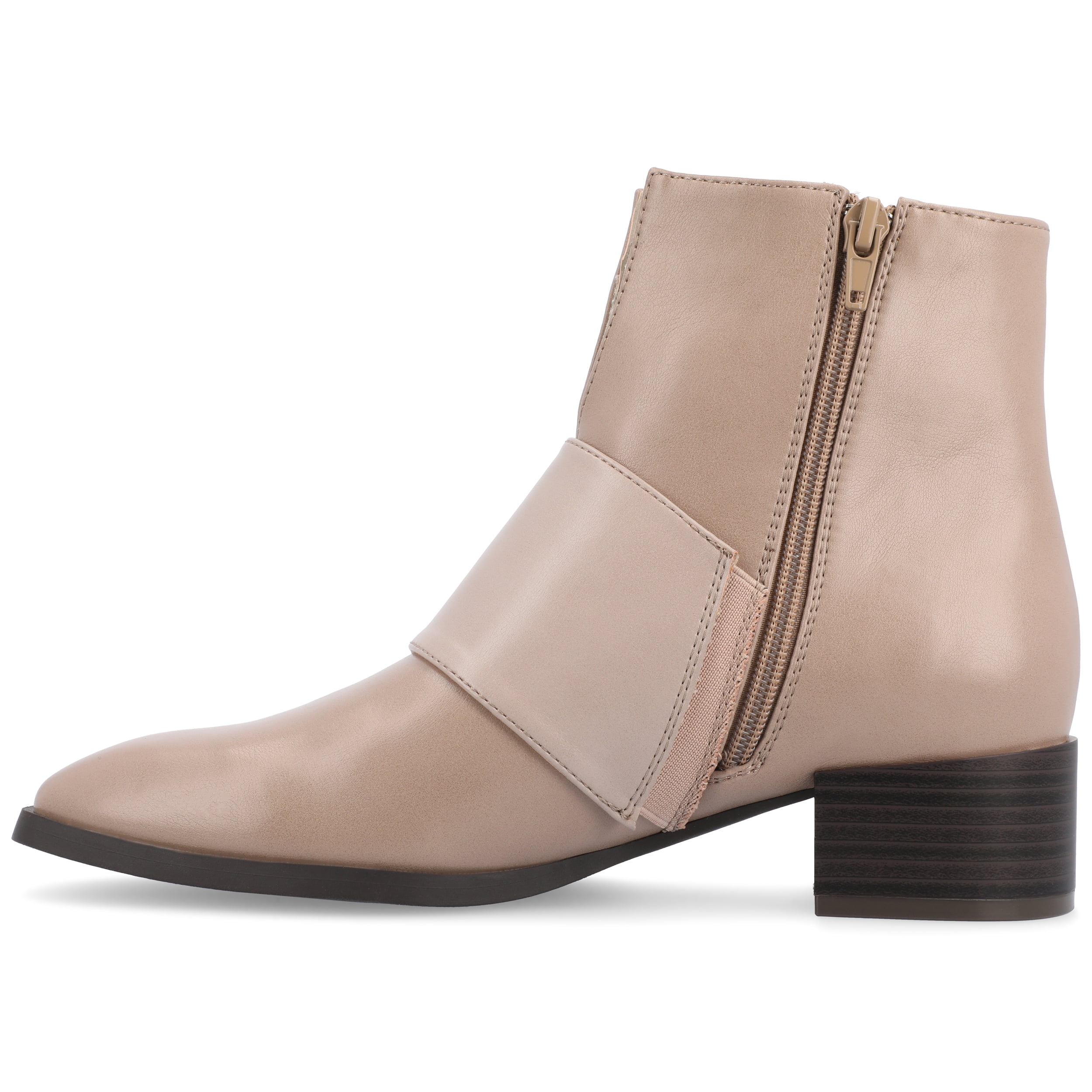 Journee Womens Kyler Two Tone Square Toe Booties