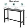 thumbnail image 3 of Costway Outdoor Metal Bar Table 48" Patio Rectangular Counter Height Dining Table Black, 3 of 10