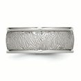 thumbnail image 3 of Stainless Steel Polished 9mm Textured Rounded Edge Ring 11 Size, 3 of 6