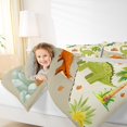 thumbnail image 4 of Homewish Cute Cartoon Dinosaur Queen Comforter Set for Kids, Funny Jungle Animal Bedding Sets, Coconut Tree Botanical Reversible Bedding Comforter Set, Microfiber Bedroom Decor, 3-Piece, 4 of 8