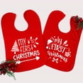 thumbnail image 1 of Babero para bebé My First Christmas, babero con diseño navideño, toalla de saliva de algodón roja para recién nacidos, regalo de fiesta para baby shower, 1 of 5