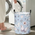 thumbnail image 4 of Goofa Blue Butterfly Printed Circular Hamper,Laundry Basket with Handles,Storage Baskets Foldable,Large Capacity Laundry Hamper-Small, 4 of 8