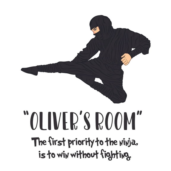 ANIME - The First Priority To - Personalized Name Anime Art Karate Martial Arts Gym Flying Kick Décor Martial Arts Gym Design Vinyl Kids Bedroom Home Wall Decal Quotes 9" x 10"