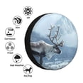 thumbnail image 4 of Fuzoiu Winter Reindeer In Snowy Mountains Print Universal Spare Tire Cover with Buckle Strap, Waterproof Wheel Covers for Jeep, Trailer, RV, Truck and All Car-16 inch, 4 of 6
