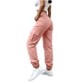 thumbnail image 6 of QIYAGBSA Women's Jogger Pants Elastic Waist Drawstring Multi Pocket Outdoor Hiking Casual Daily Wear (Pink XL), 6 of 7