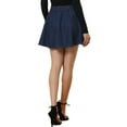 thumbnail image 3 of INSPIRE CHIC Women's Summer High Waist A-Line Mini Denim Skirt with Belt XL Dark Blue, 3 of 6