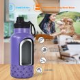 thumbnail image 5 of AGH 32oz Water Bottle with Detachable Bowl, Portable Dog Water Bottle Food Feeding, Double Wall Vacuum Flask Stainless Steel Dog Travel Water Bottle for Walking and Hiking, Purple, 5 of 9