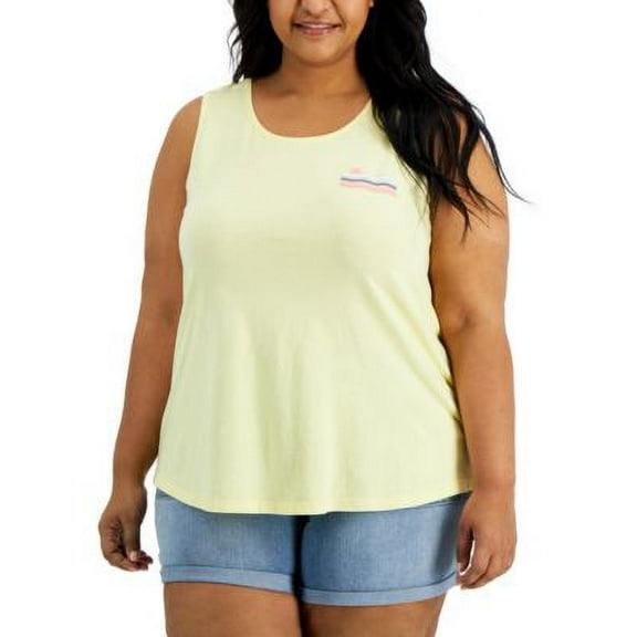 MSRP $18 Style & Co Women Plus Size Cotton Sunset-Print Tank Top Size 0X