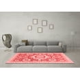 thumbnail image 3 of Ahgly Company Machine Washable Indoor Round Abstract Red Modern Area Rugs, 6' Round, 3 of 4