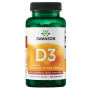 Swanson High Potency Vitamin D3 Capsules, 1,000 IU, 250 Count