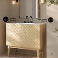 thumbnail image 3 of Bosse 36" Freestanding Bathroom Vanity in Natural Oak with 3-Hole Widespread Sink Top, 3 of 11