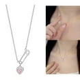 thumbnail image 2 of Safety Pin Necklace Fashionable Heart Pendant Necklace Heart Neck Jewelry Perfect for Youthful Couple or Close Friend, 2 of 8