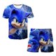 thumbnail image 2 of 20204 Nuevo conjunto de camiseta y pantalones cortos de dos piezas para niños del anime japonés "Sonic", camiseta de verano para niño y niña + pantalones cortos de playa, 2 of 5