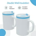 thumbnail image 3 of Copco Iconic 16oz Double Wall Insulated Desk Mug with Lid & Handle, Set of 2, BPA-Free Reusable Plastic, Spill-Proof, Microwave & Dishwasher Safe, Wide Mouth, Cup Holder Friendly (Teal), 3 of 7