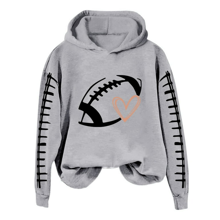 AJHSAKLt Comfrt Hoodie Hooded Sweatshirt Women Heart Football