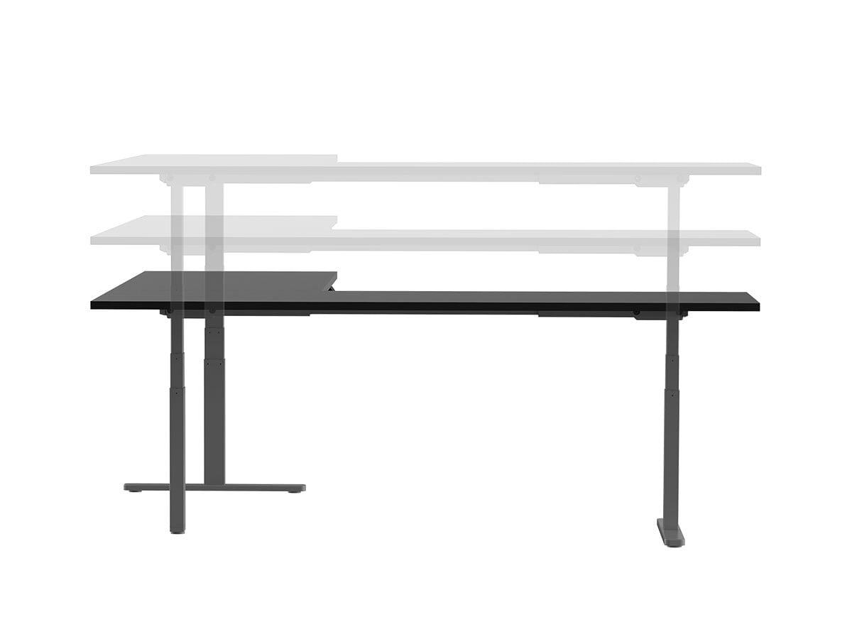Monoprice Triple Motor Height Adjustable Sit-Stand Corner Desk Frame - Gray, 3 Leg Corner, L Shaped Table Base, Programmable Memory Settings