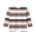 thumbnail image 3 of CCRFTGI 3/4 Sleeve Shirts for Girls Size 10-12 Black Girls Tops Tween Girls Striped Clothes Trendy Crew Neck Cute Tshirts Kids Fall Striped Outfits Multicolor 5-6 Years, 3 of 4