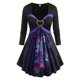 thumbnail image 1 of Camiseta con Estampado de Hojas de Talla Extra con Mangas Largas Rosegal  Mangas largas de talla grande, 1 of 5