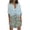 Blue, variant on Lilgiuy Women's Shirt Dress Short Mini Dress 3/4 Sleeve Print Color Patchwork Shirt