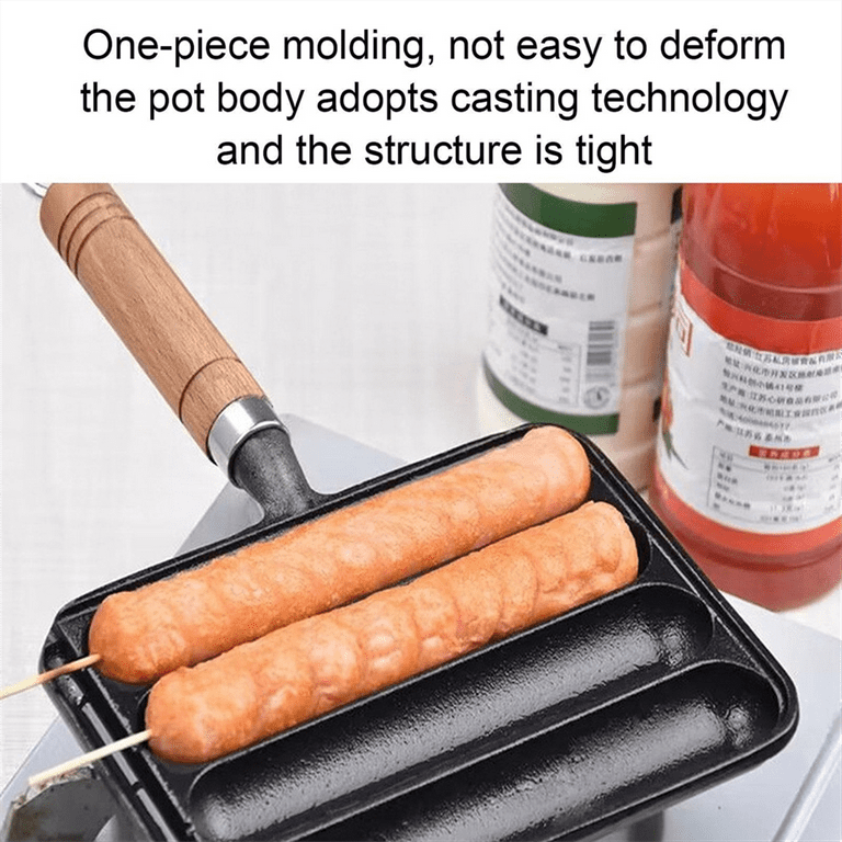 Cast Iron Sausage Pan, Pot for Grilled Sausage Cooking, Home Pre Seasoned  Grilled Sausage Pot,Horizontal