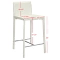 thumbnail image 5 of SAFAVIEH Jason Square Mid Back Counter Stool, White (Set of 2), 5 of 10