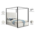 thumbnail image 5 of Meridian Furniture Jax Solid Wood and Velvet King Bed in Cream/Matte Black, 5 of 8