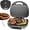Graphite, variant on Family-sized Contact Grill, 6-Serving Electric Indoor Grill with Adjustable Temp Control, Ceramic Coating, 1500W, Silver