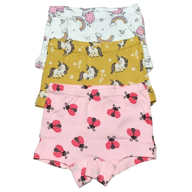 3 Pack Toddler Little Girls Kids Cotton Boxer Briefs Underwear Panties