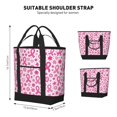 thumbnail image 2 of Large Capacity Insulated Tote Bag16.1×13.4×7.5in Thermal Insulation And Easy To Clean Strong Bearing Capacity Can Be Reused Pink Ribbon Pattern Variation 1, 2 of 8