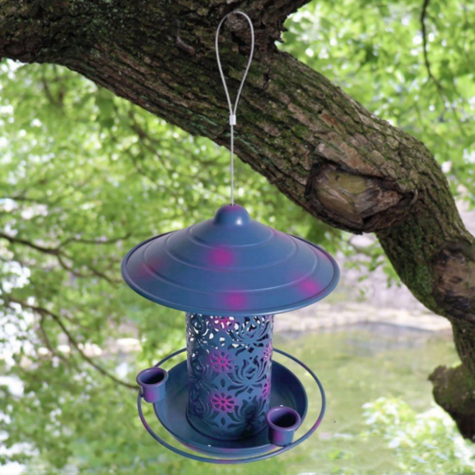 Hanging Outdoor Bird Feeder Garden Decoration Balcony Porch Backyard Patio Feeding Bowl
