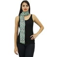 thumbnail image 4 of Phagun Polka Dot Print Cotton Voile Stole Shawl Women Neck Wrap Long Scarf-Aqua Blue, 4 of 5
