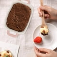 thumbnail image 4 of Yardwe Yardwe Ceramic Baking Dish, Rectangular Baking Pan with Handles, Ceramic Cake Bakeware Serving Plate for Brownie, Lasagna (8.26 X 4.72 X 1.88 Inch), 4 of 8