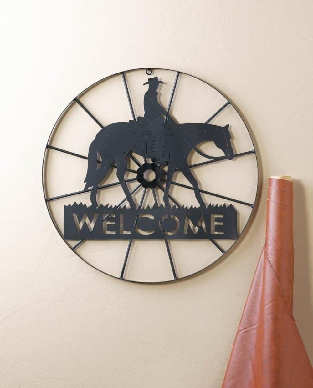 Details about   Rustic Home Decor Cowboy Life Themed Welcome Signs Metal Lodge Cabin Horse 