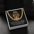 thumbnail image 4 of To My Son - Believe in Yourself, Cuban Link Chain, Stainless Steel or Yellow Gold, Message Card & Gift Box, 4 of 5