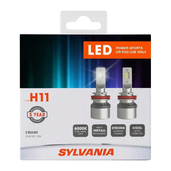 Sylvania H11 LED Powersport Headlight Bulbs for Off-Road Use or Fog Lights - 2 Pack