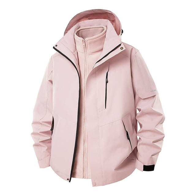 Dvprdro Jackets for Men Solid Color Outdoor Climb Sport Run Pocket Zipper Long Sleeved Hooded