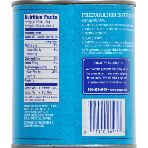 Kroger Traditional Refried Beans 31 oz - Pack of 1