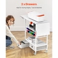 thumbnail image 4 of Rolling Craft Cart with 14 Vinyl Roll Holders and 2 Drawers, Foldable Storage Table Organizer on Wheels for Sewing, Art Supplies, Craft Room, 4 of 6