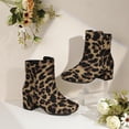 thumbnail image 3 of Botas para niña PANDANINJIA Alyssa de gamuza con estampado de leopardo y tacón bajo, 3 of 8
