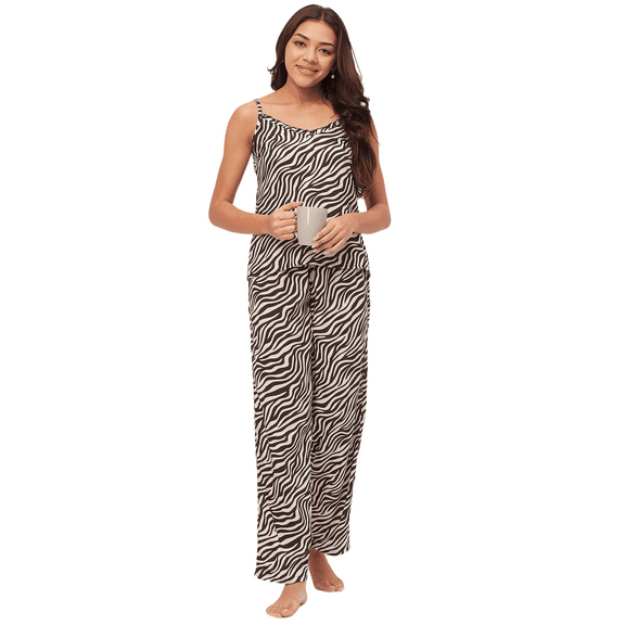 Moomaya Sleepwear, Spaghetti Strap Top Pajama Set, Chic Cami Pant Pjs Night Suit For Women'S
