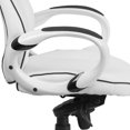 thumbnail image 3 of High Back White Vinyl Executive Swivel Office Chair with Black Trim and Arms, 3 of 9