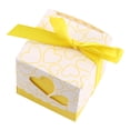 thumbnail image 2 of 50 cajas de regalo de caramelos de chocolate con cinta amarilla, forma cuadrada, boda, cumpleaños, fiesta, recuerdo, 2 of 2