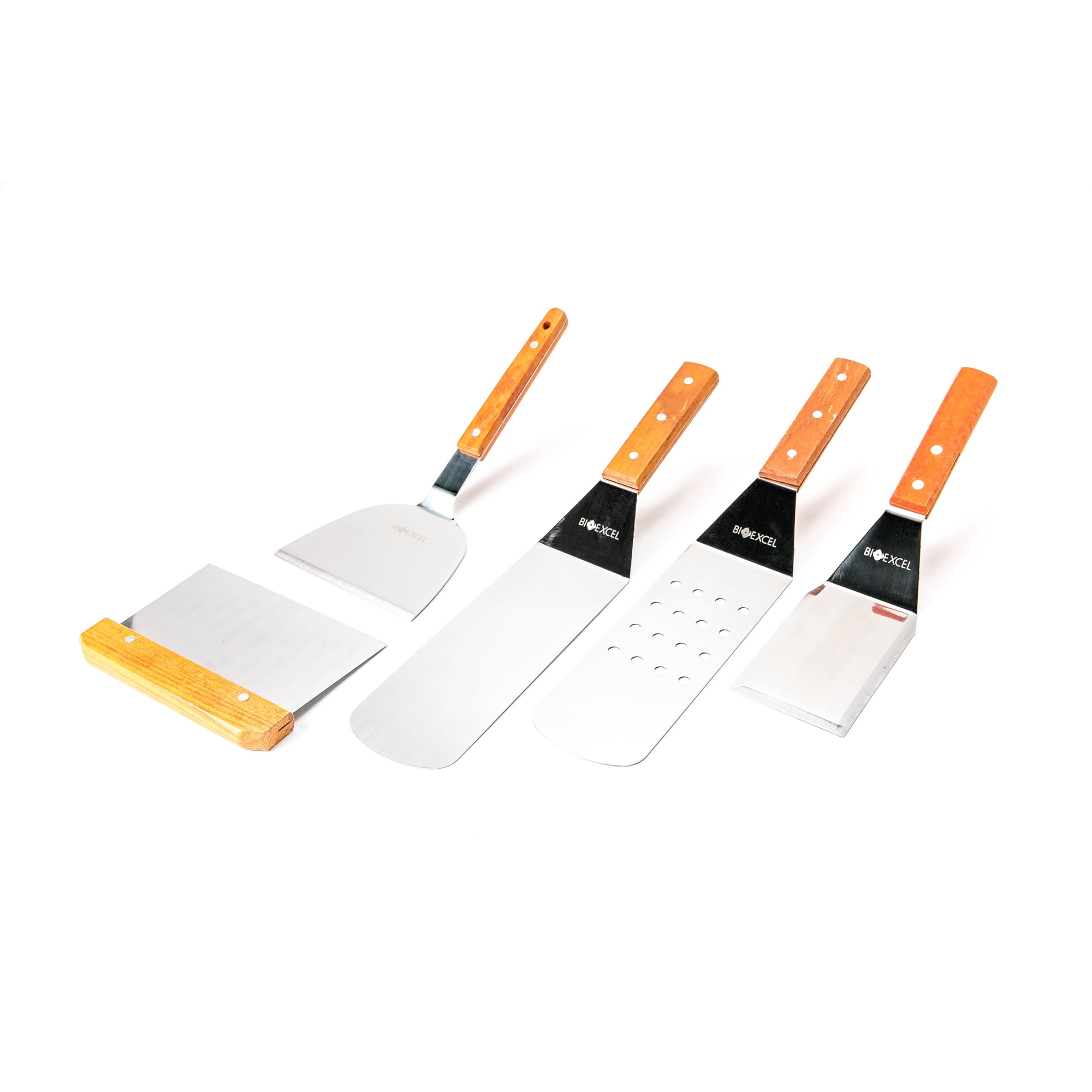 ITPCINC-Professional 5 PCs Stainless Steel Griddle Utensils Set Griddle Accessories Kit - Heavy Duty Grill Spatula Set for BBQ, Cooking and Outdoor Grill