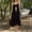 Black, variant on Sundress Solid Sling Backless Loose Mid Length Home Loungewear Summer Sleep Dress