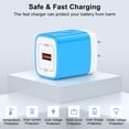 thumbnail image 4 of Type C Fast Charger, 4pcs KIGPOZI 18W Charging Block with 6FT USB C Cable Fast Charging Cable Cord USB A to Usb C Cable,USB Wall Charger Block Plug Quick Android Charger USB Plug Adapter[Multicolor], 4 of 8