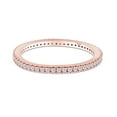 thumbnail image 4 of AFFY Round Shape White Cubic Zirconia Full Eternity Wedding Band Ring In 14k Rose Gold Over Sterling Silver Ring Size-7, 4 of 6