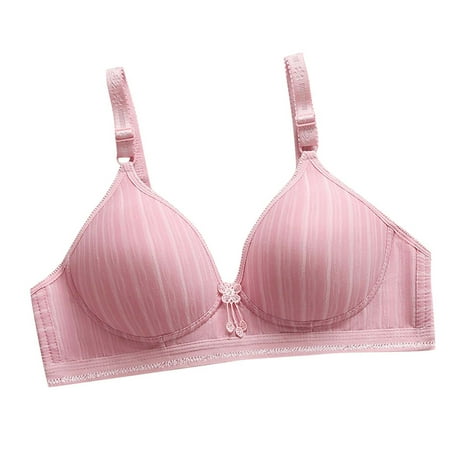 Large Sports Bras for Women Back-Smoothing Bra Feature V-Neck Demi & Balconette Bra Style W-695 Hook and Eye Closure Plus Size Push Up Bras Pinks 36