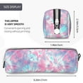 thumbnail image 3 of Haiem Tie Dye Print Leather Pencil Case Art Supplies Case Zipper Pencil Pouch Stationery Storage Pencil Bag, 3 of 7