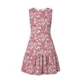 thumbnail image 4 of Ailaofu Women's Boho Floral Mini Dress Elegant Ruffle Crew Neck Going Out Dress Vacation Outfits, 4 of 5