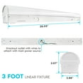 thumbnail image 4 of Luxrite 3FT LED Strip Light Fixture, 25W, 3450 Lumens, 3 Color Selectable 3500K-5000K, Dimmable, Damp Rated, UL Listed, 4 of 7